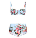 Flower Bouquet-Print Balconette Bikini