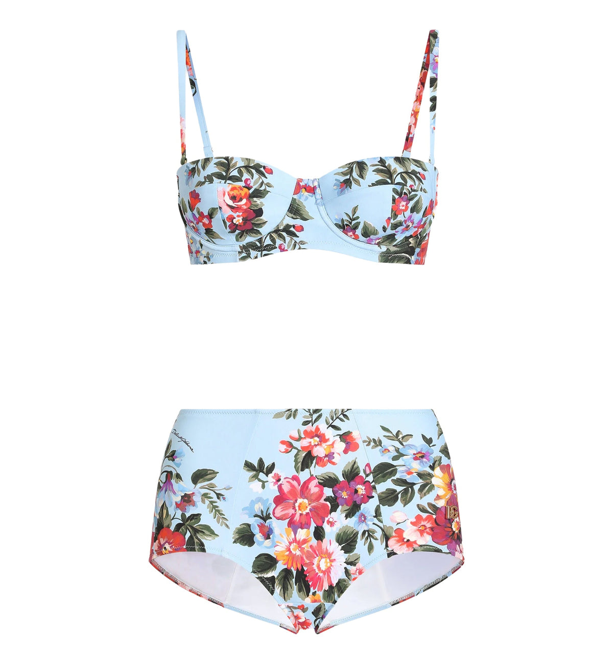Flower Bouquet-Print Balconette Bikini