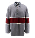 Oversized Two-Tone Striped Cotton Long-Sleeve Polo