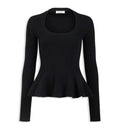 Ribbed Peplum Top