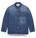 Couture Seam Overshirt In Dark Blue Denim