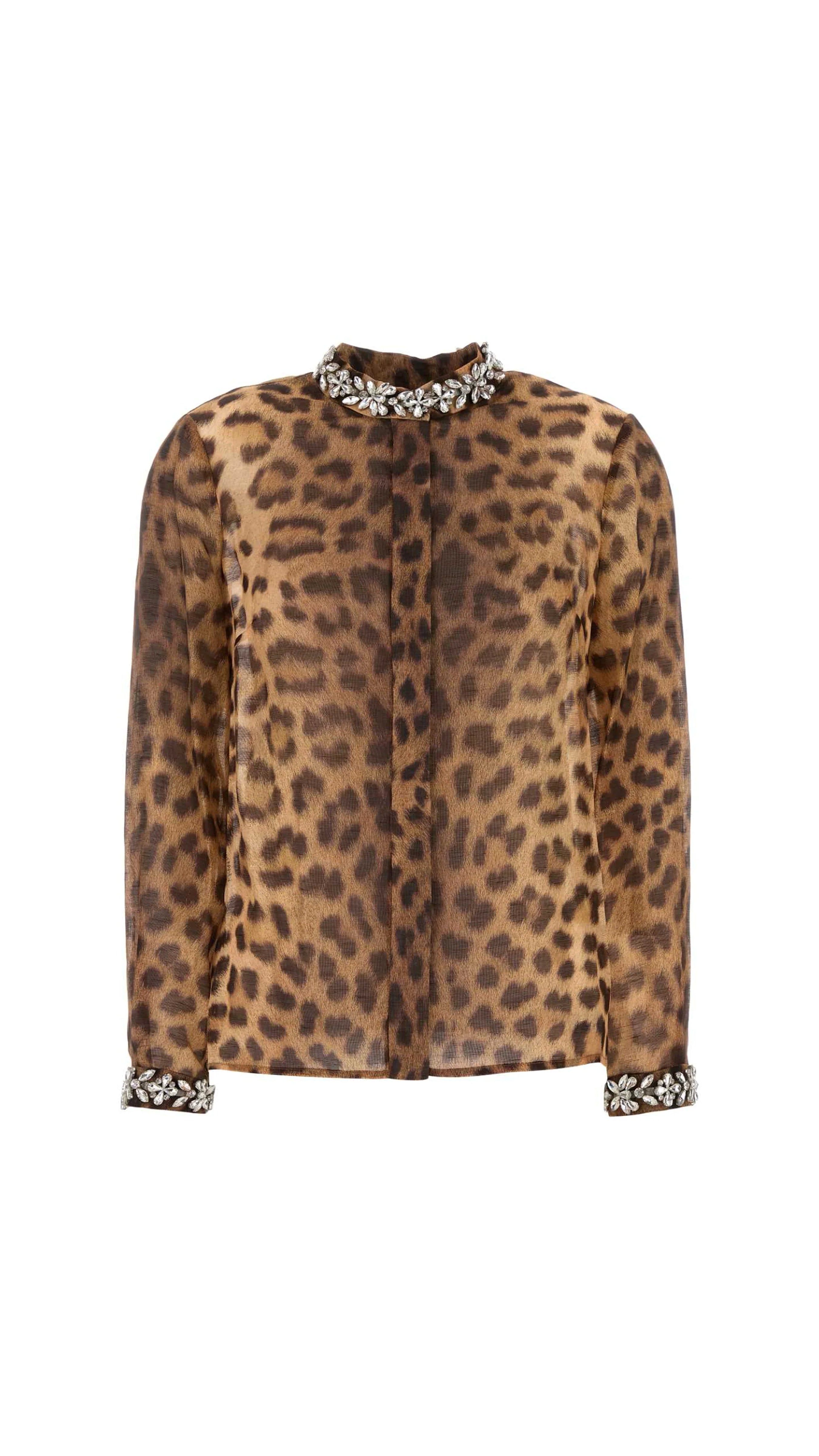 Crush Embellished Body Shirt - Leopard