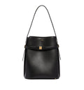 Belted Leather Bucket Bag