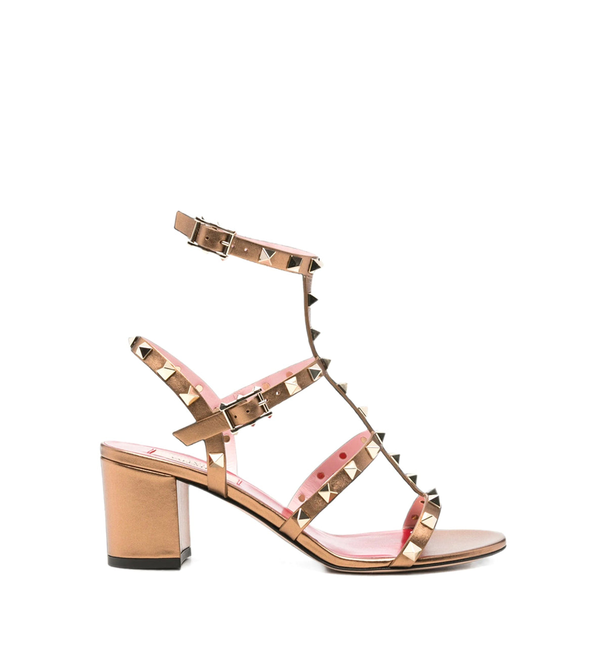 Rockstud Laminated Calfskin Sandal