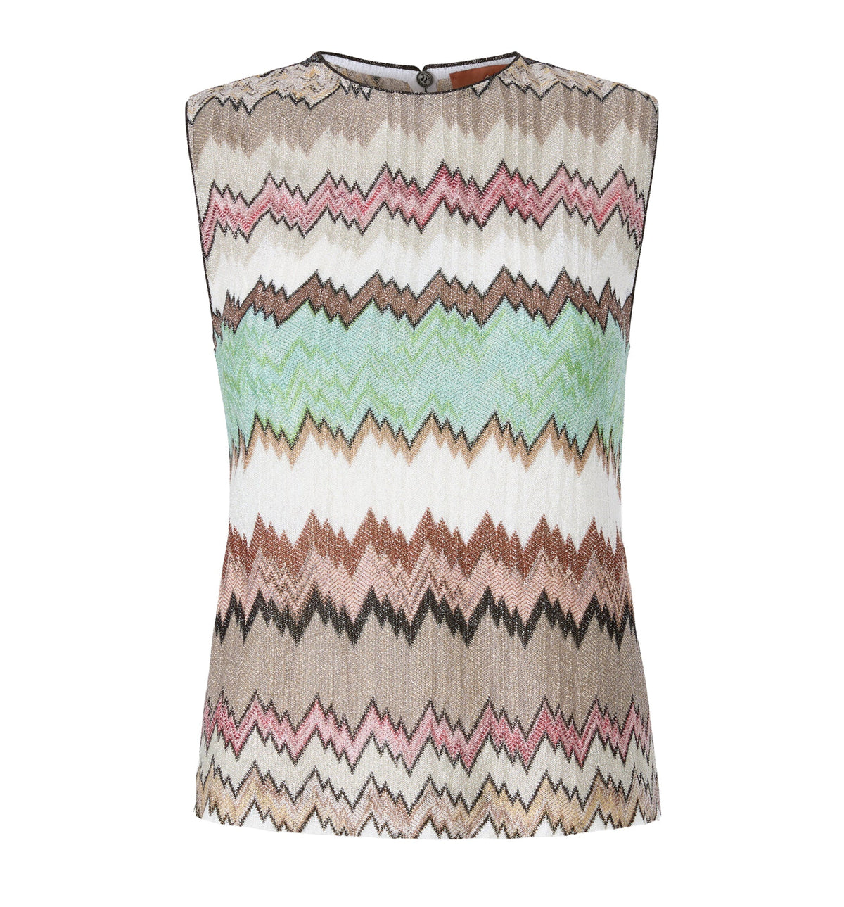 Snake-Pattern Viscose Lamé Sleeveless Crewneck Top