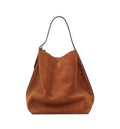 Belted Tote suede bag