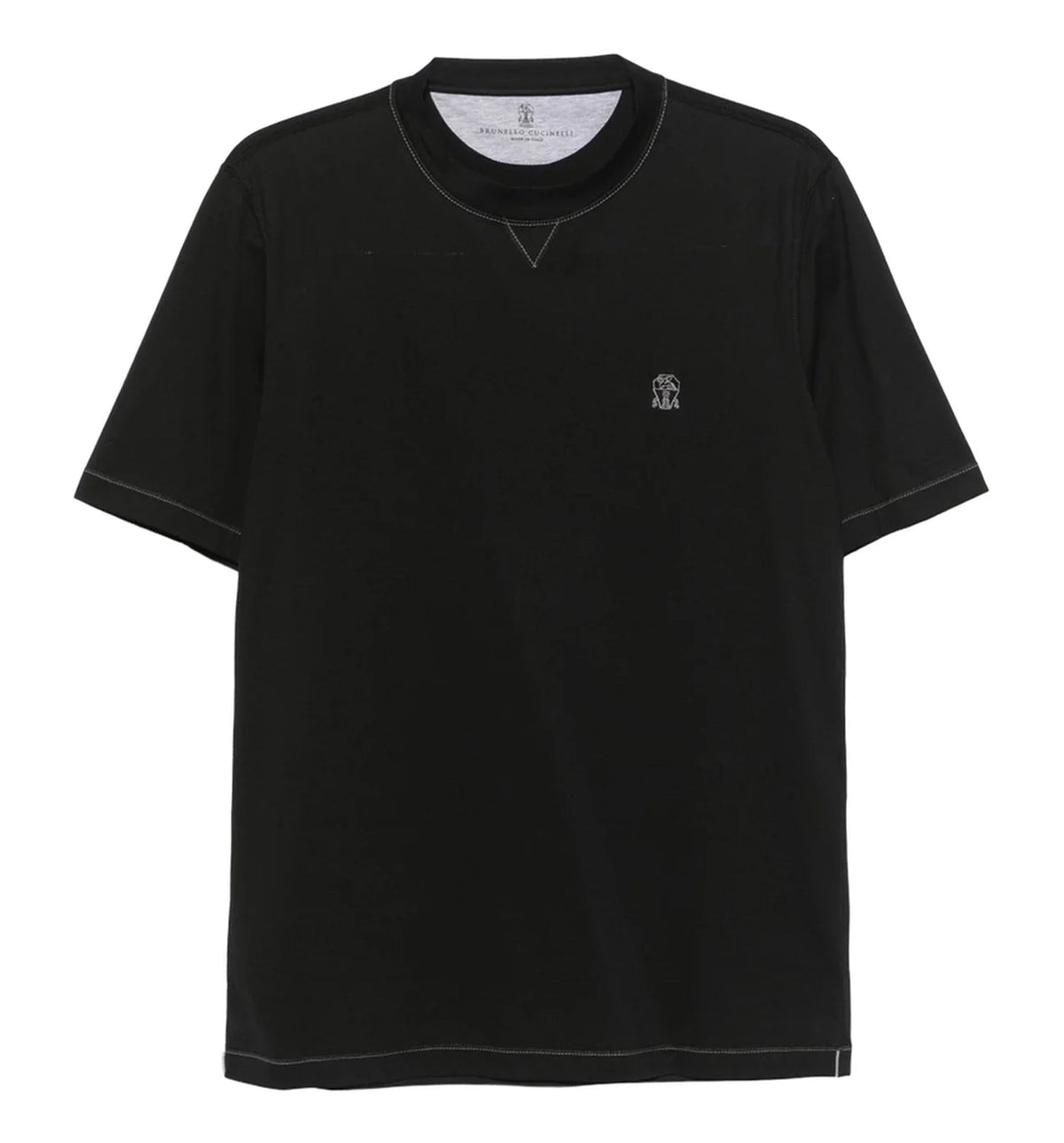 Cotton jersey crew neck T-shirt with logo