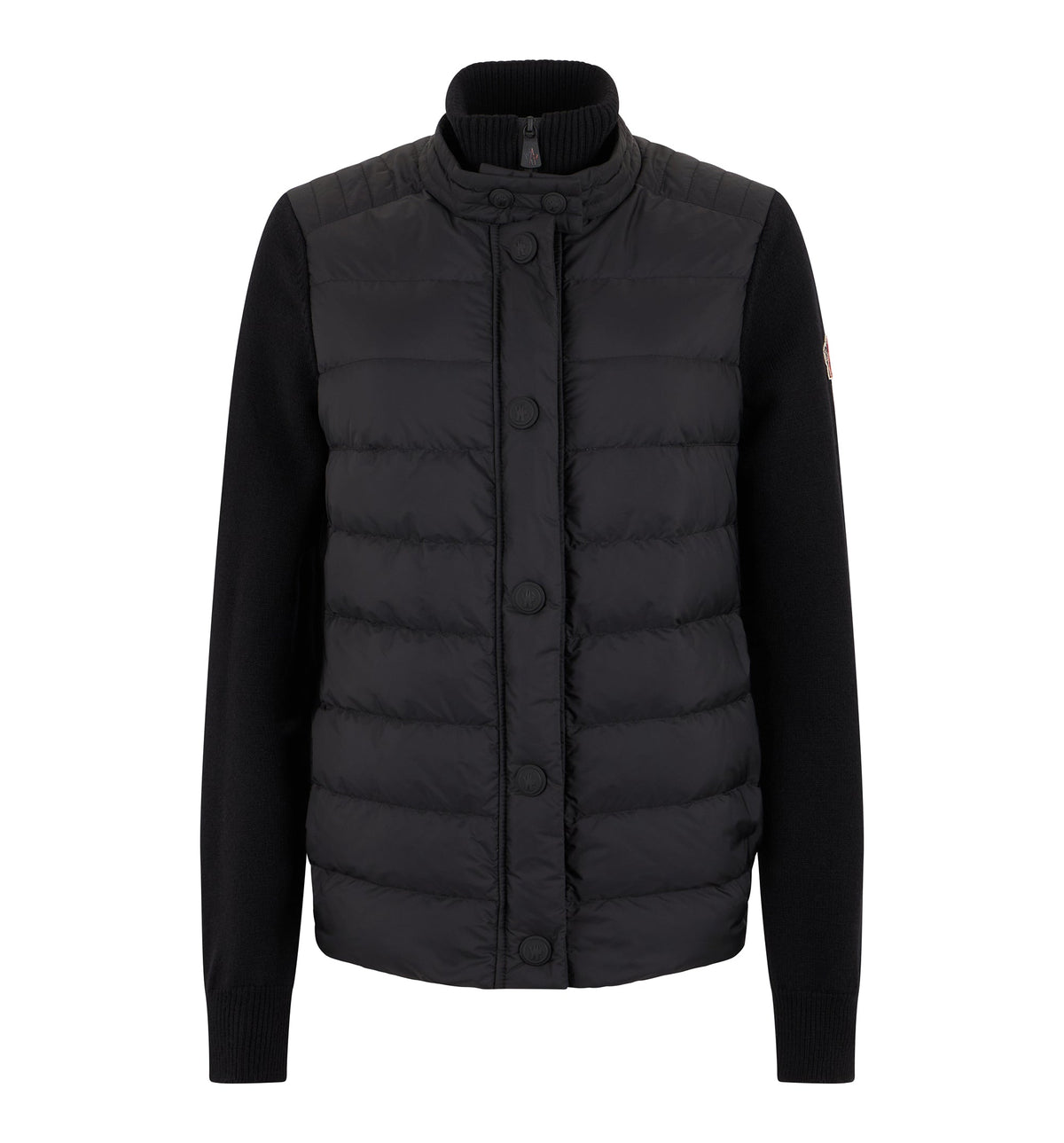 Wool-Blend Padded Hybrid Cardigan