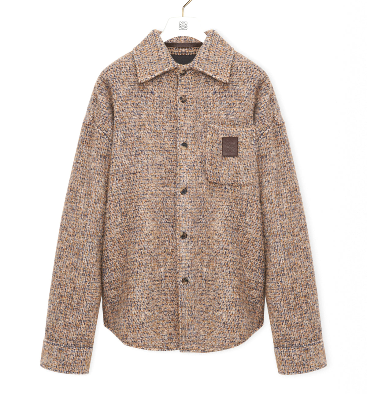 Overshirt in wool and llama blend