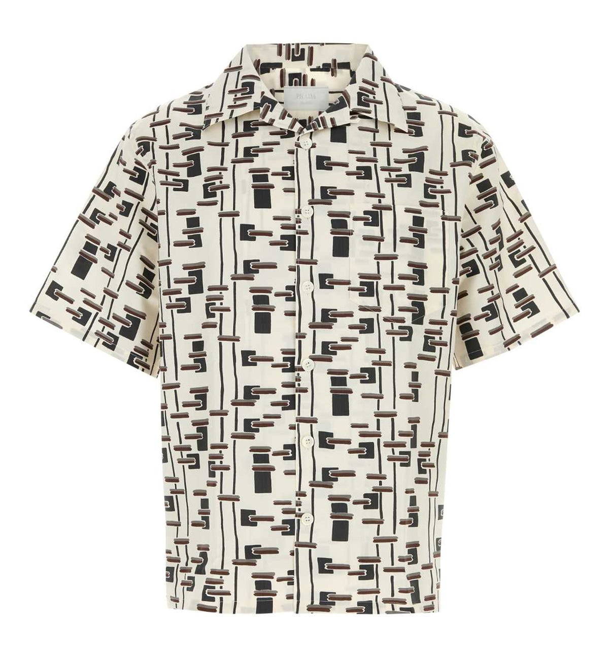 Printed Cotton And Silk Poplin Shirt