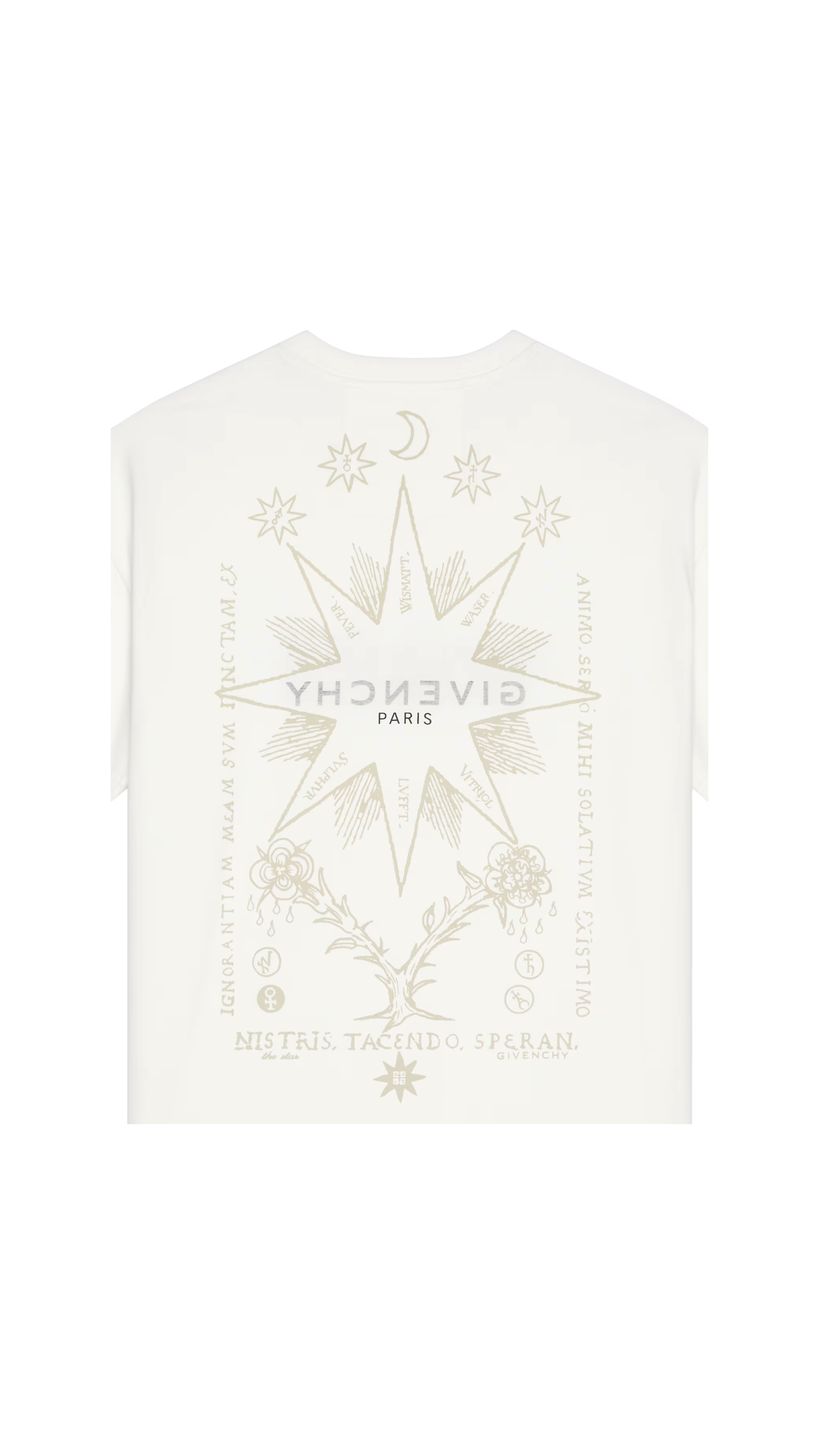 Reverse T-shirt With Tarot Print - Ivory