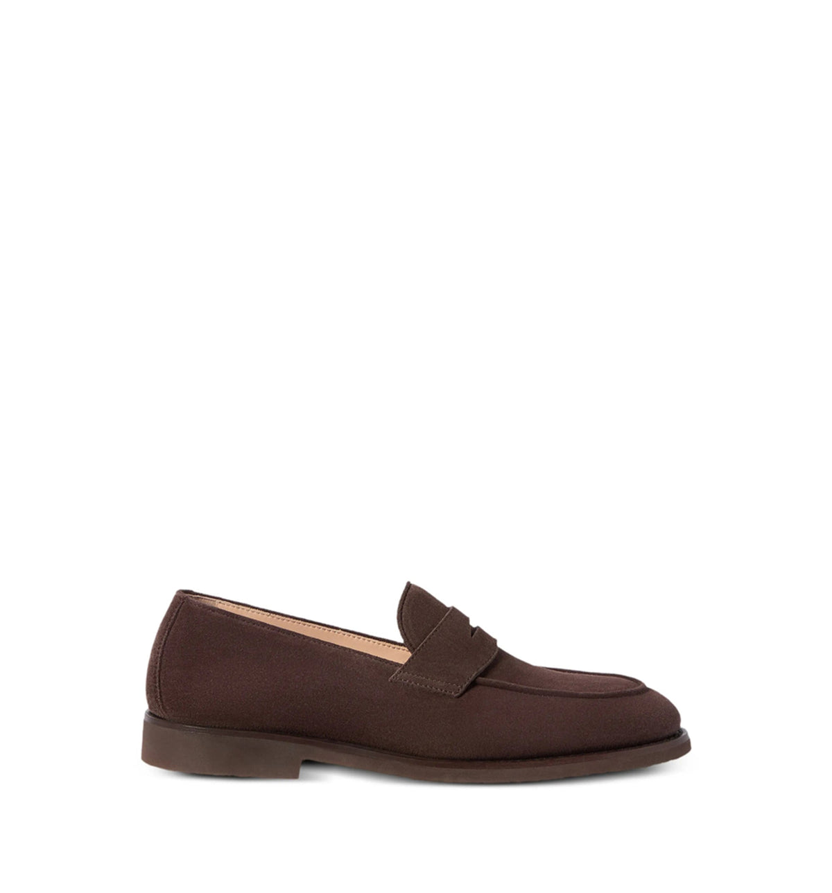 Suede penny loafers