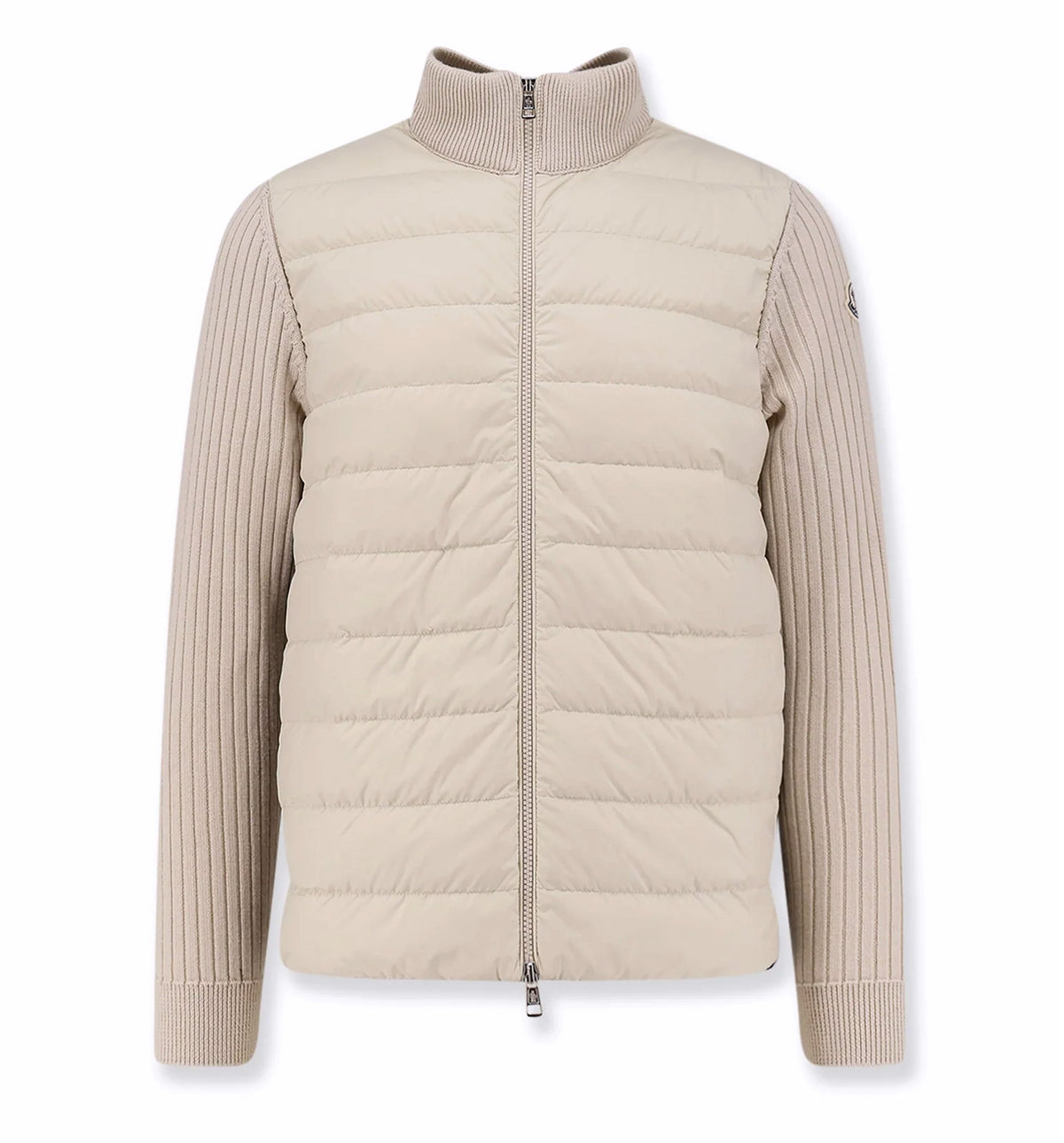 Padded Wool Zip-Up Cardigan