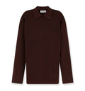Wool polo shirt with embroidered logo on the front