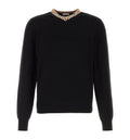Check Trim Wool Sweater