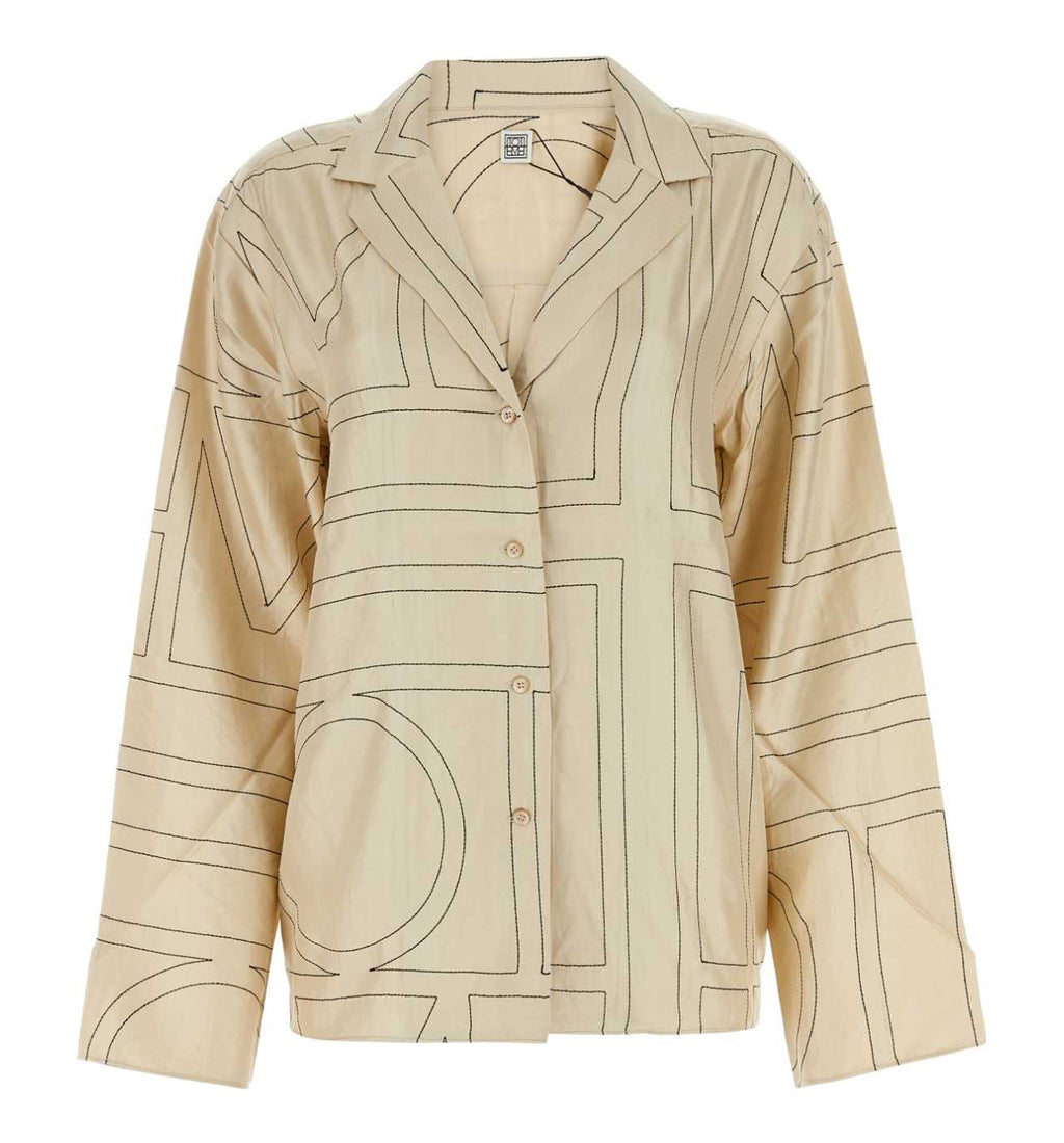 Monogram Silk PJ Top