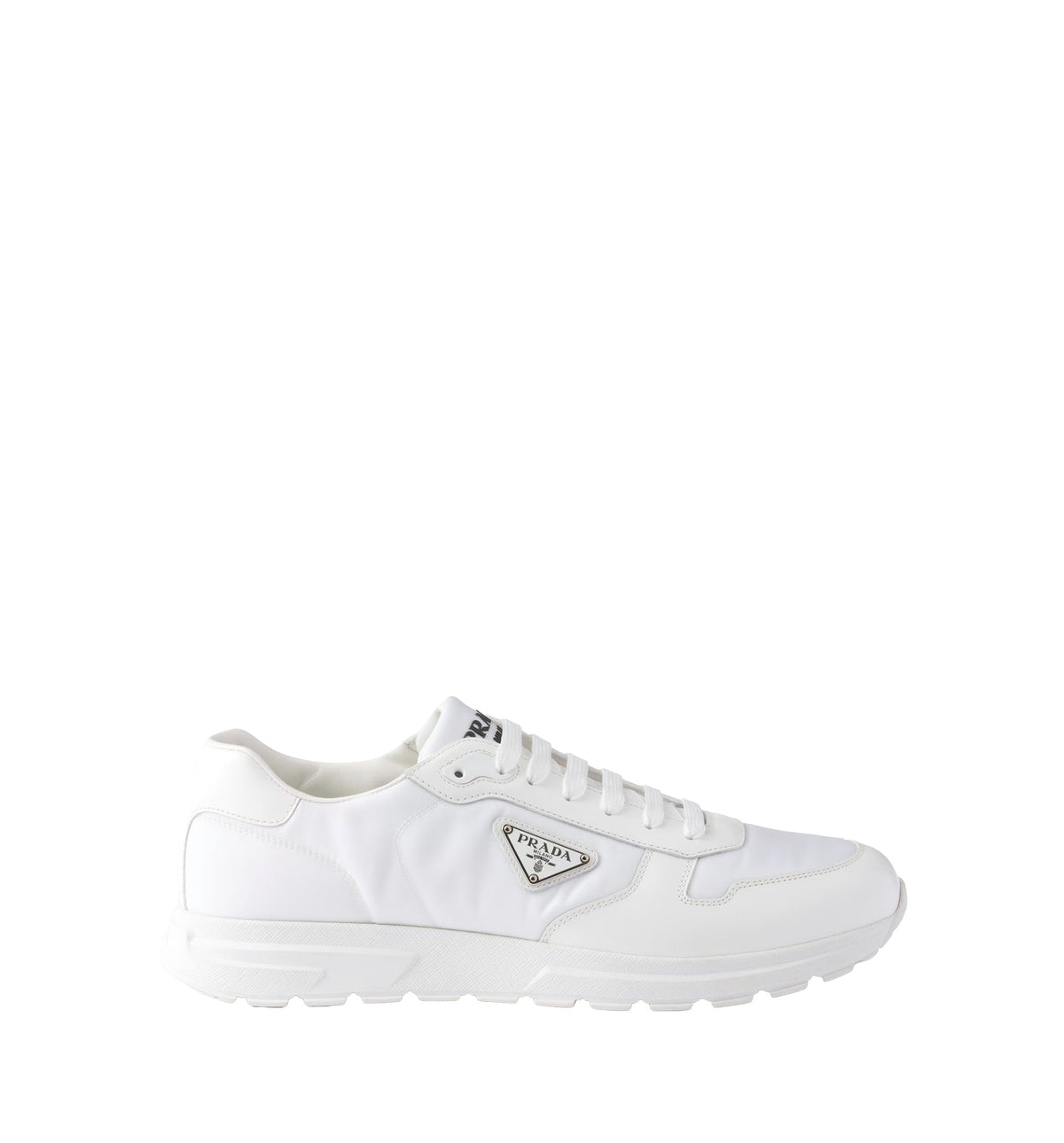 Prax 01 Re-Nylon and Brushed Leather Sneakers