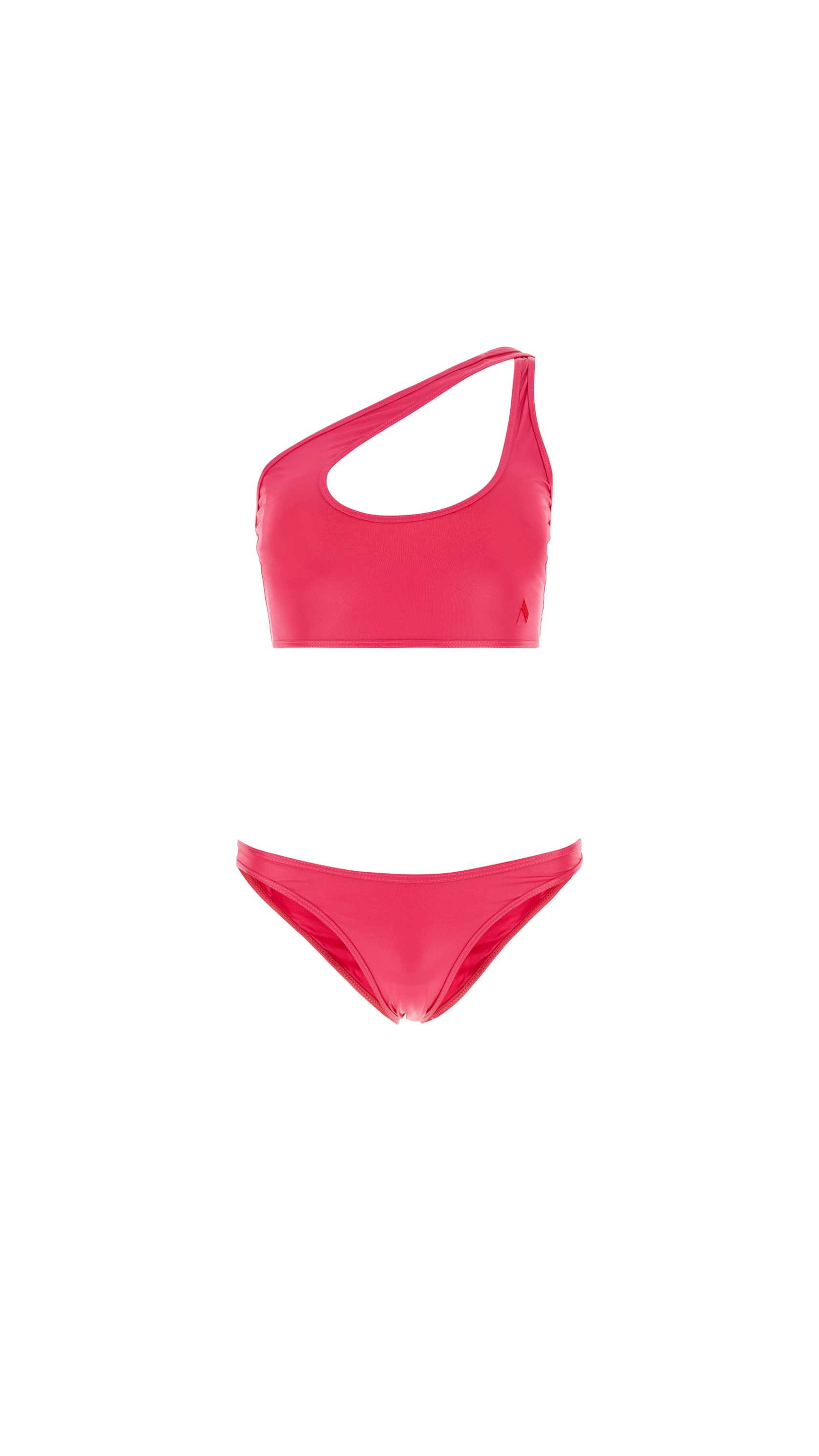 High-Shine Crossover-Strap Bikini Set - Pink