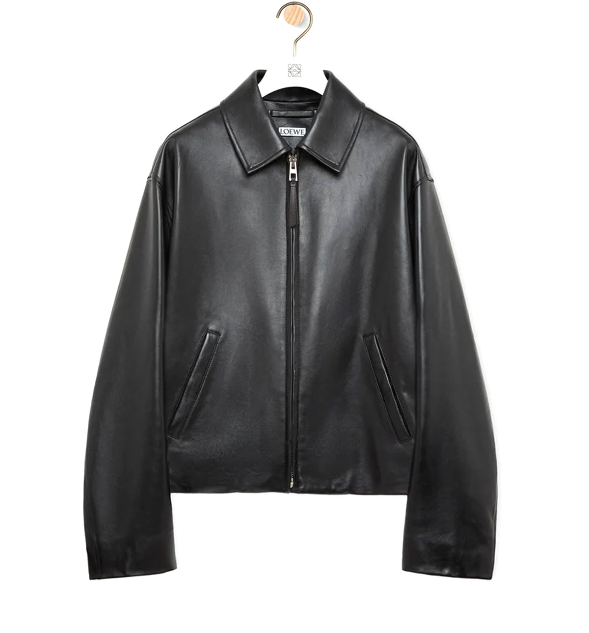 Zip-up jacket in nappa lambskin