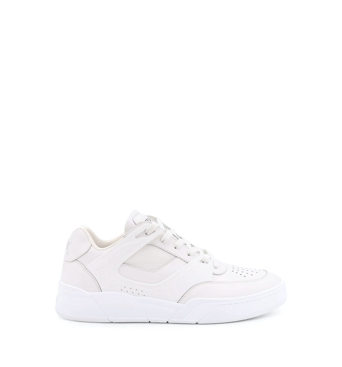 Celine Trainer CT-09 Low Lace-Up Sneaker In Calfskin And Mesh