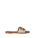 Canvas And Leather Slides