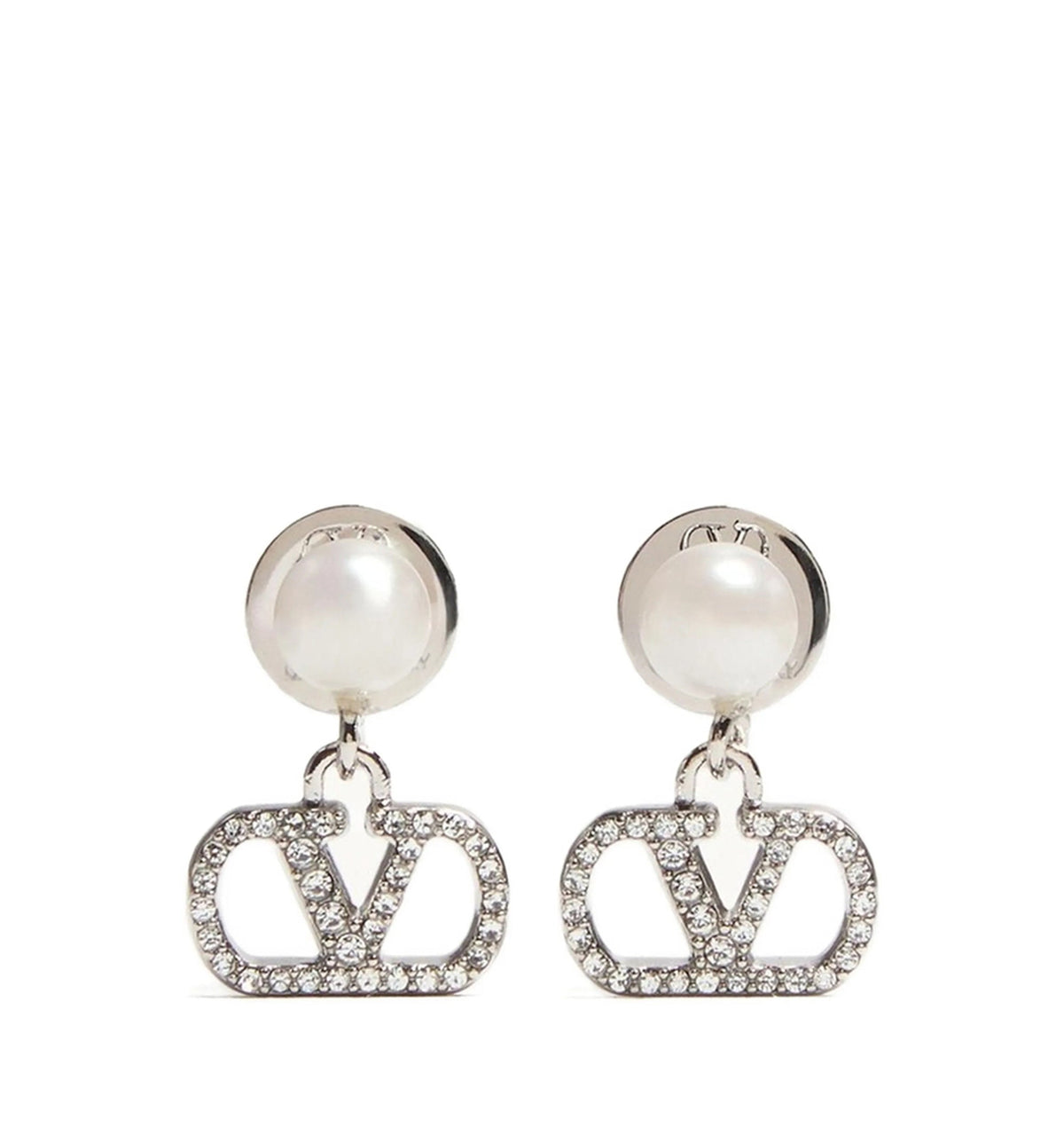Vlogo Signature Earrings In Metal, Pearl And Swarovski® Crystals
