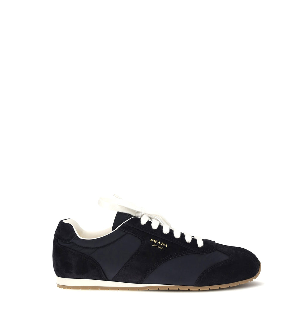 Nylon And Suede Low-Top Sneakers