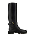 Black leather VLogo Signature boots
