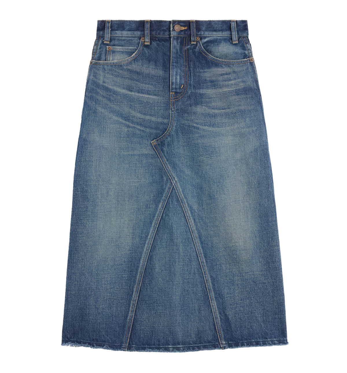 Midi Skirt In Dark Union Wash Denim