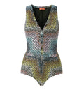 Zig Zag One-Piece Swimsuit With Sequin Application