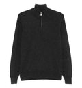 Cashmere sweater with half zip