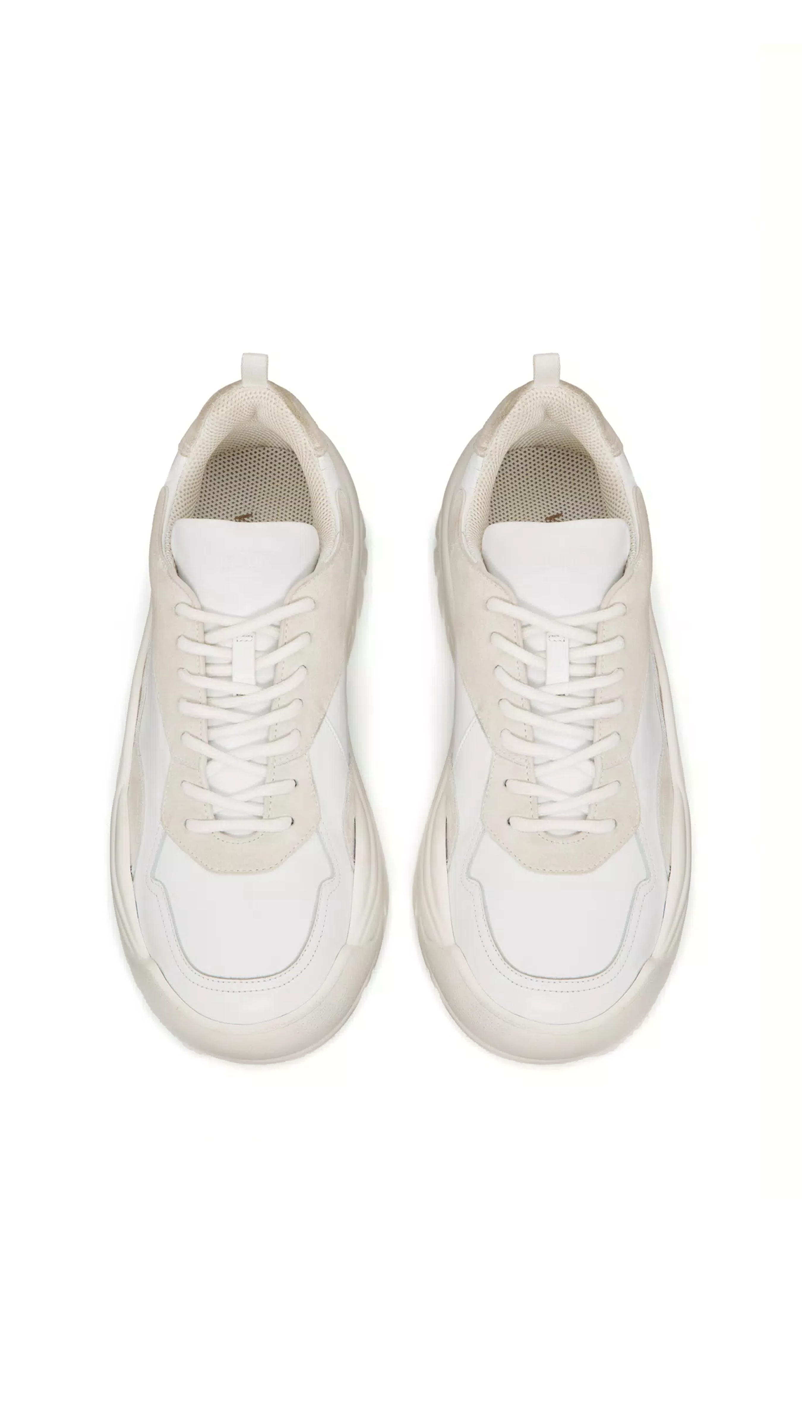 Gumboy Calfskin and Suede Sneakers - White