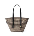 Medium Braid basket in iraca palm and calfskin