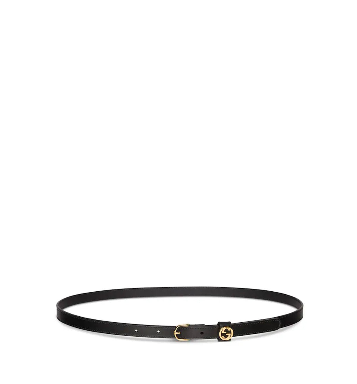 Thin belt with round buckle