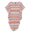 Zigzag-Knit Boat-Neck Poncho