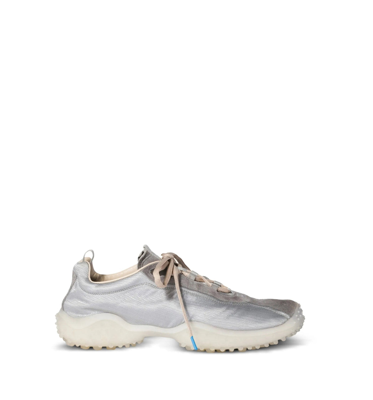 Bubble technical fabric and suede sneakers