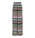 Beach Cover-Up Pants In Lamé Viscose With Pixel-Effect Zigzag Pattern