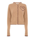 Fitted logo cardigan in a wool & cashmere knit