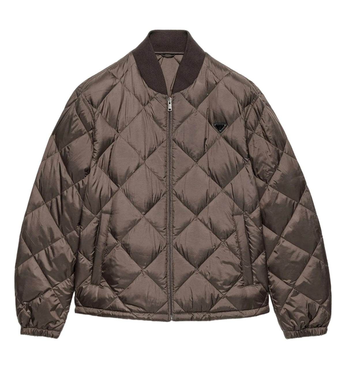 Short technical fabric down jacket
