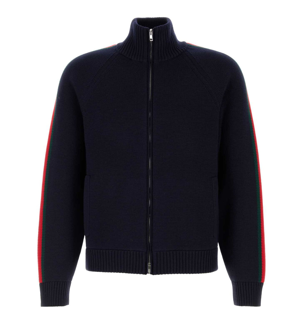 Woven Stitch Knit Wool Zip Jacket