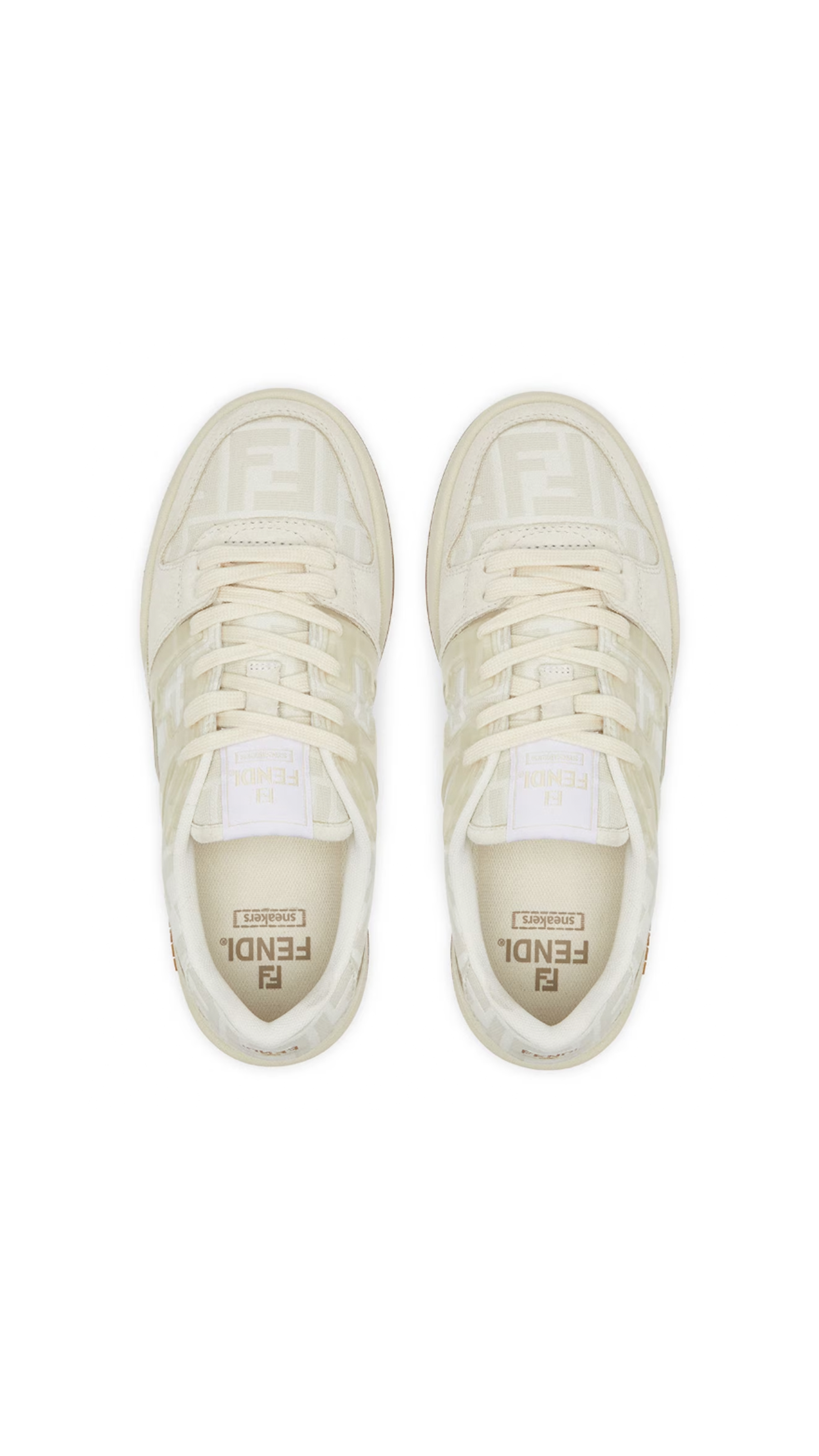 Fendi Match Canvas Sneakers - White/Cream