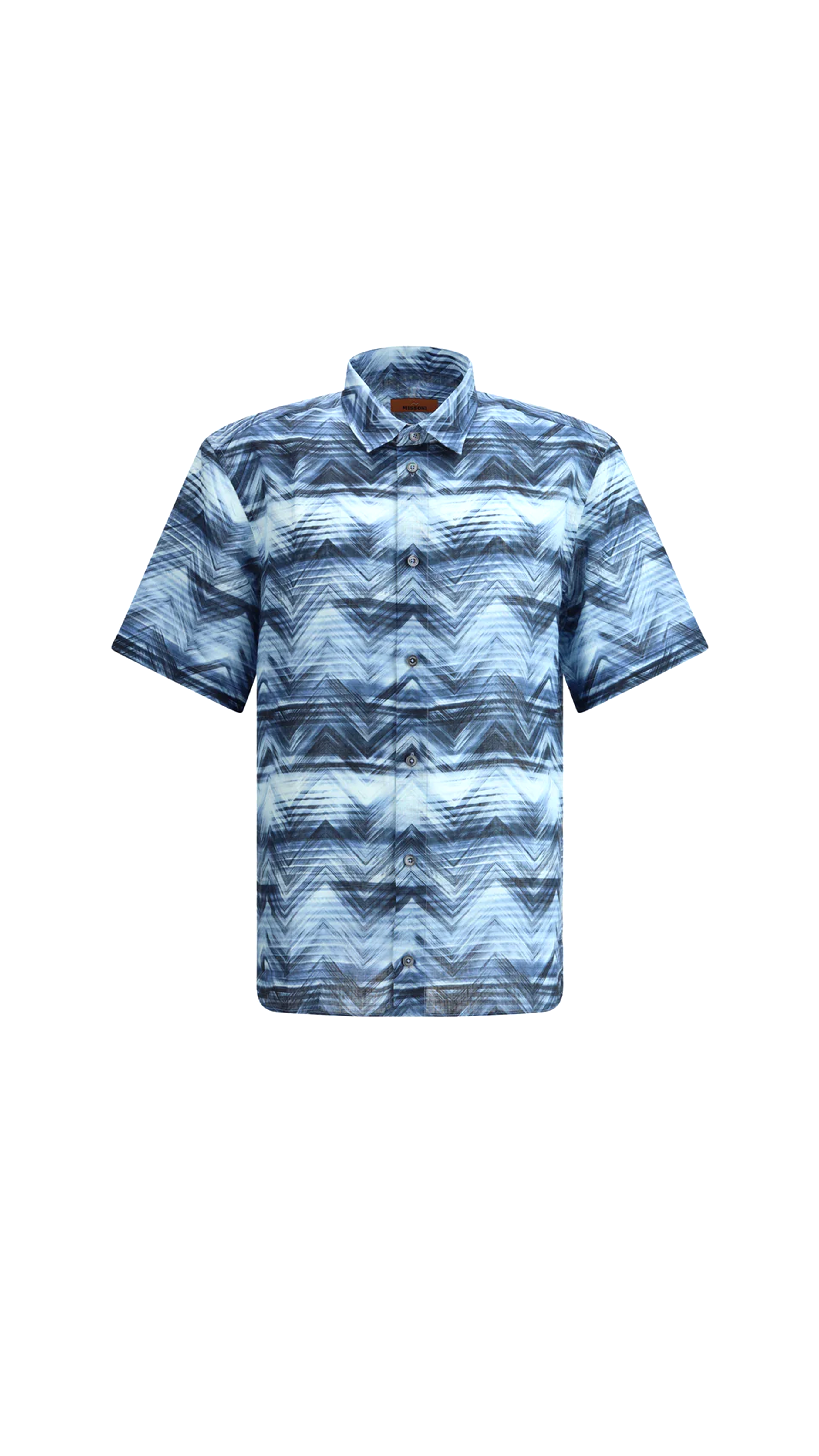 Short sleeve Shirt ZigZag pattern - Blue