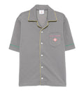 Grey Jacquard Short Sleeve Camp Collar Shirt