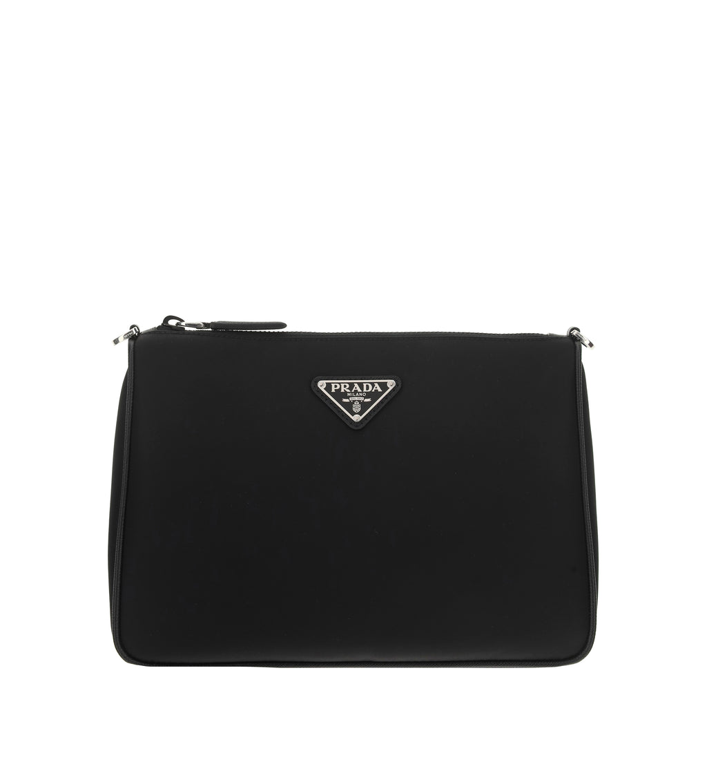Re-Nylon and Saffiano Leather Shoulder Bag