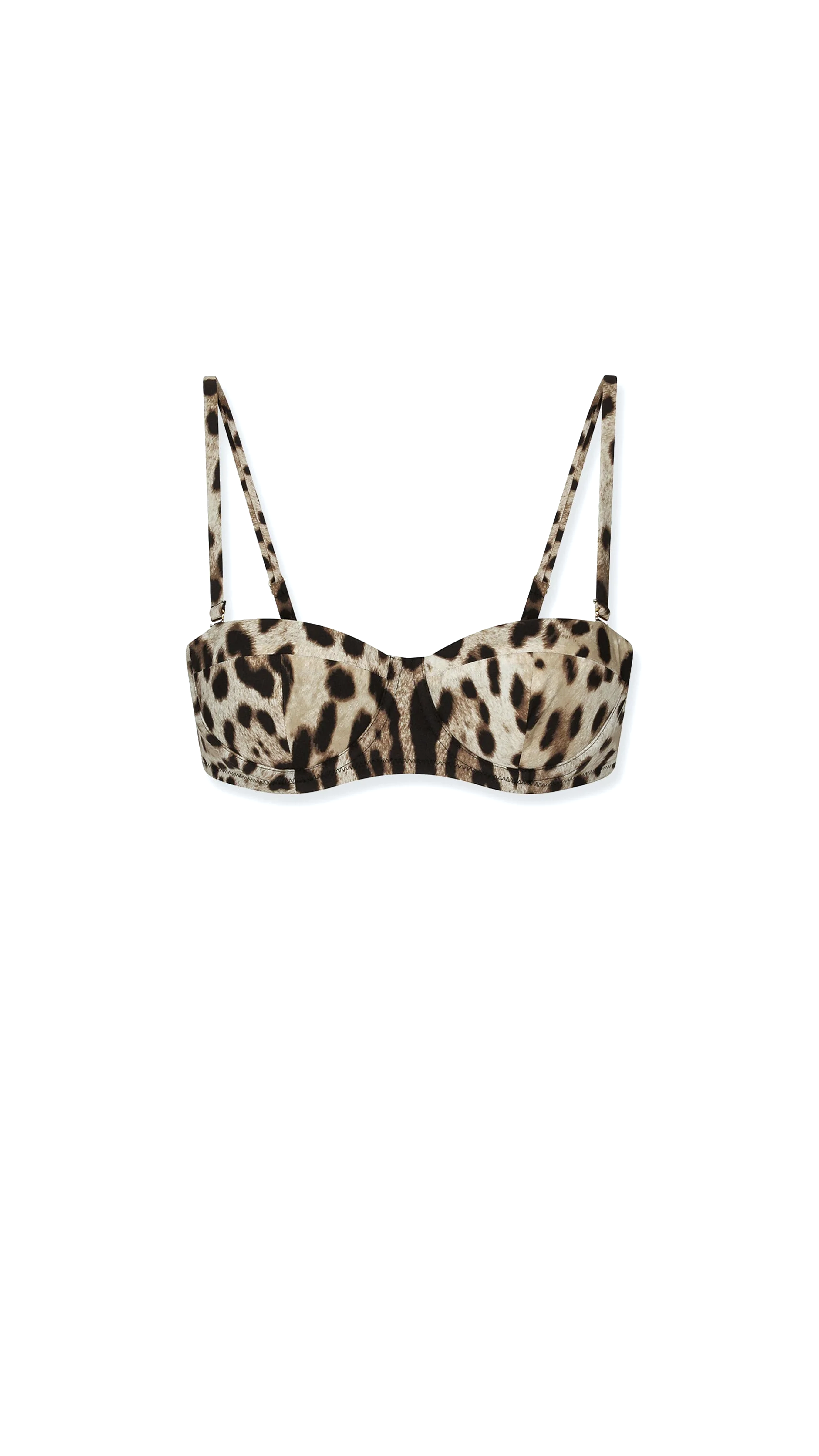 Bikini Top With Iconic Animalier Print And Pvc Clutch - Multi