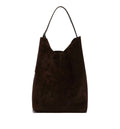 Belted Suede Leather Tote