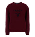 Cashmere and wool Prada logo crew-neck sweater