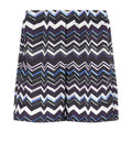 Long Swim Shorts With Irregular Zigzag Print