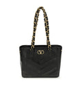 Laseine Small Shopping Bag In Chevron-Patterned Nappa Leather