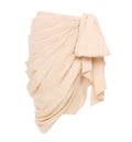 Knee-length wrap skirt in cotton poplin